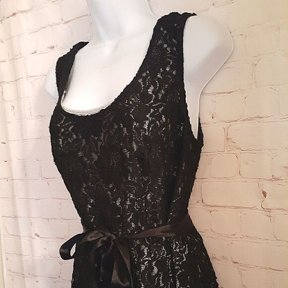 New Plenty by Tracy Reese for Anthropologie Blk/Silver Lace Dress sz 8 ret.$248 - Picture 5 of 8